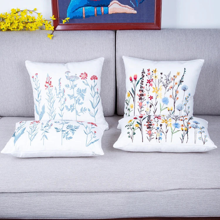 Cotton cushion cover with dandelion design for home decoration, floral design, spring, 30x50cm, 45x45cm
