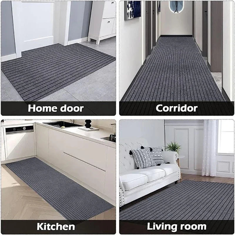 Striped Carpet Solid Color Anti Slip and Waterproof, Easy To Clean, Suitable for Hallway Entrances, Kitchens, Laundry Rooms