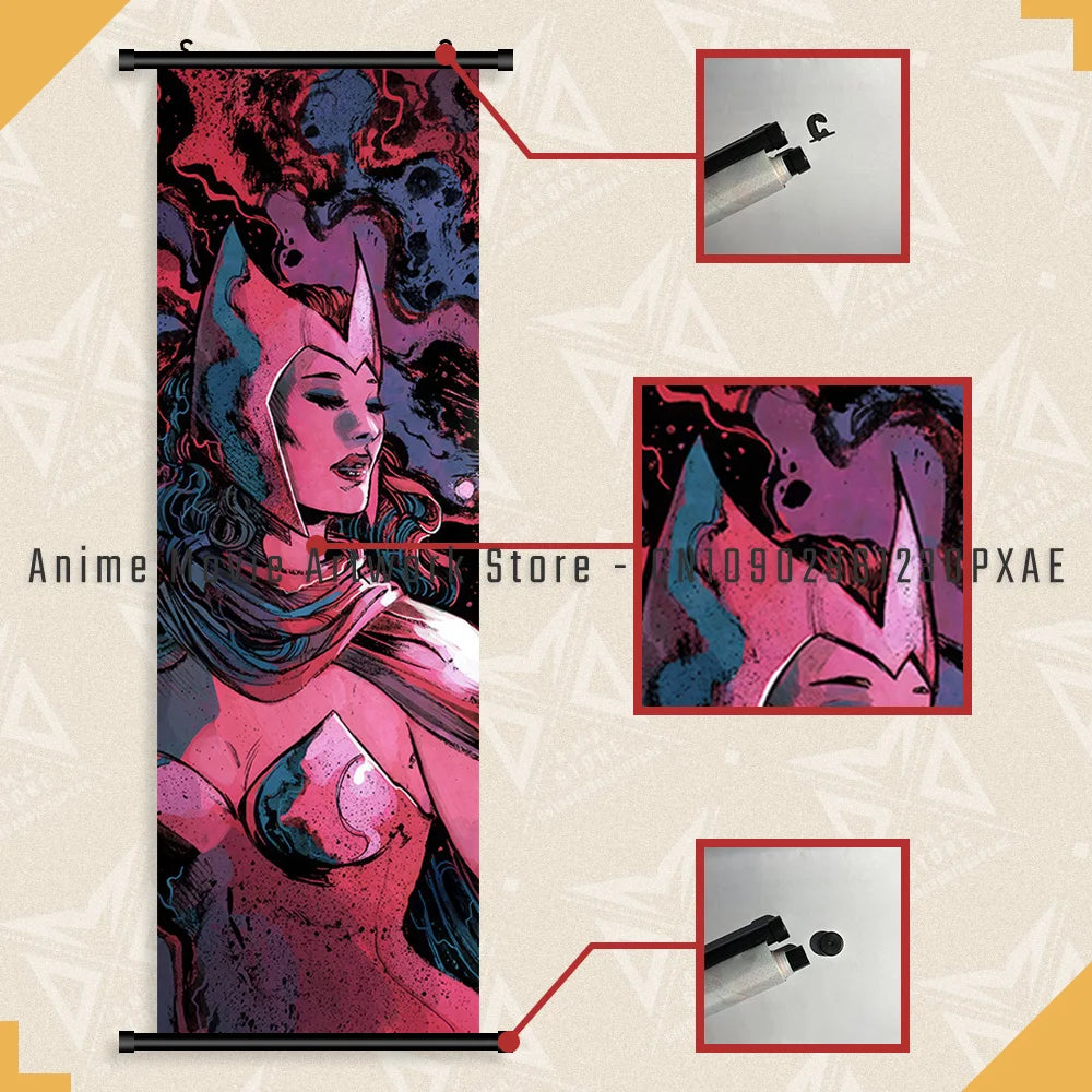 Marvel The Avengers Wall Art Scrolls Pictures Movie Characters Poster Hanging Painting Iron Man Canvas Print Home Decor Mural