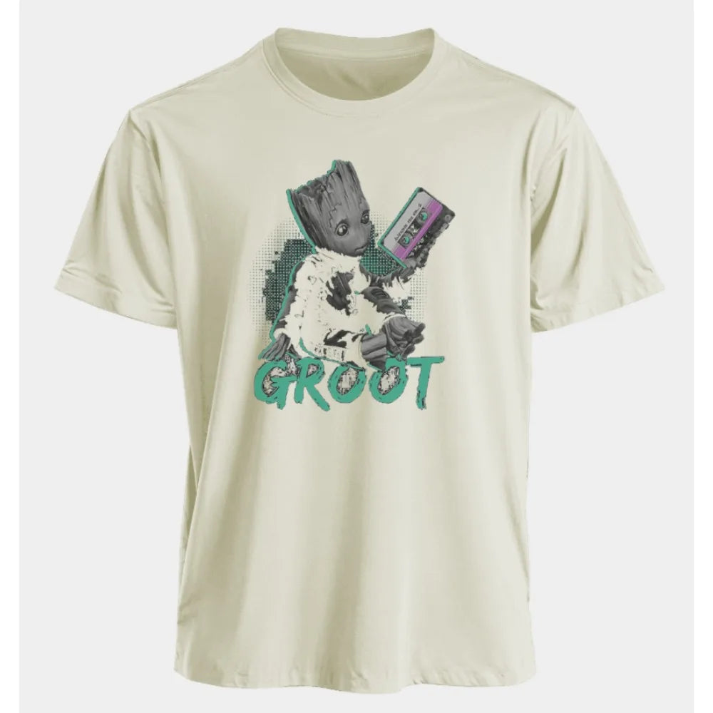 Marvel Men's and Women's T-shirts Groot Summer American Spring and Autumn New Classic Oversized Sporty Style Short-sleeved
