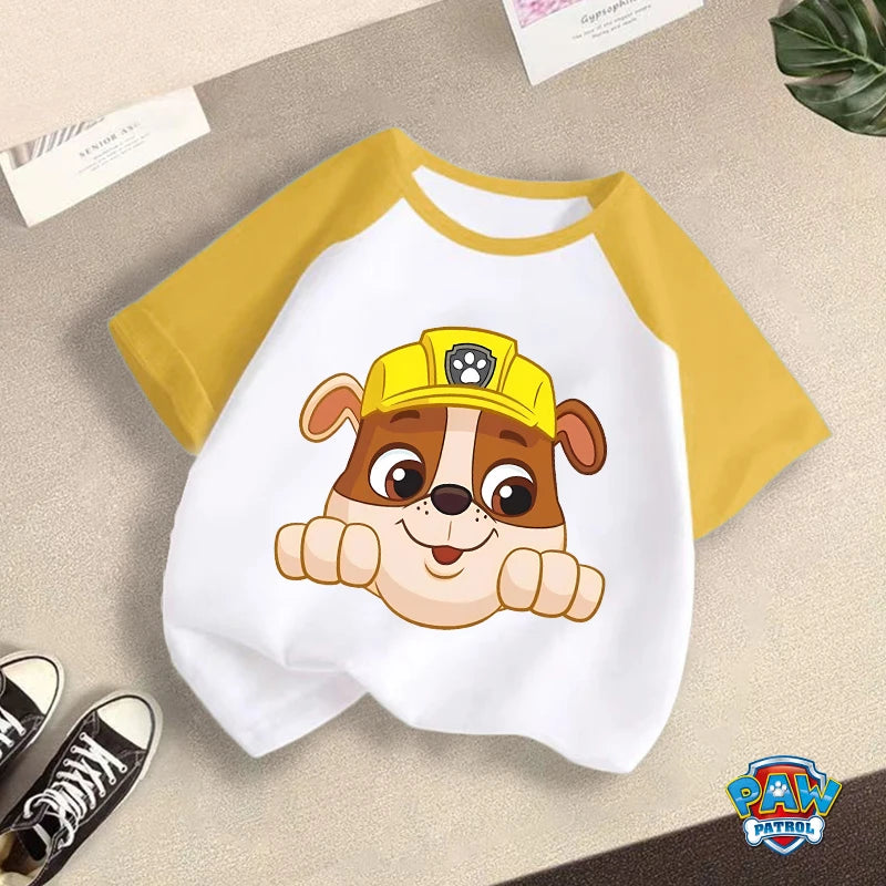 PAW Patrol T-shirt Children Clothing Chase Skye Cartoon Anime Short Sleeve Boy Girl Kawaii Fashion Tee Cute Kid Home Clothes Top
