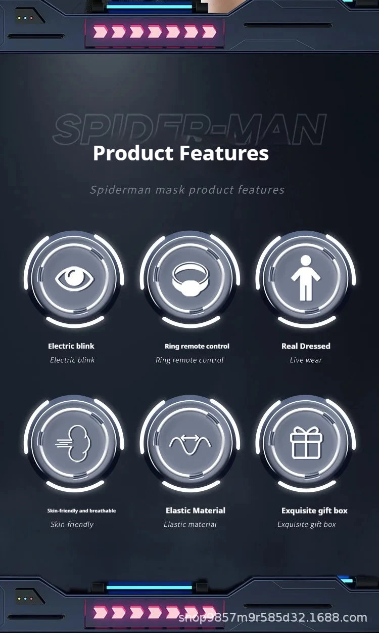 Marvel Mascara Miles Spiderman Headgear Cosplay Moving Eyes Electronic Mask Spider Man 1:1 Remote Control Toys For Adults Gift