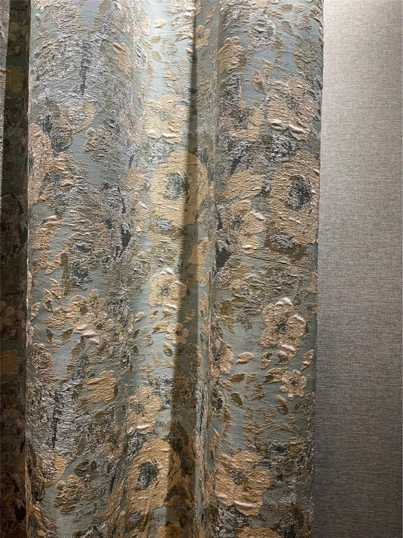 Curtains for Living Room Bedroom Windows High Quality Custom Kitchen Curtains European Top 3D Embossed Stereo Jacquard Blackout