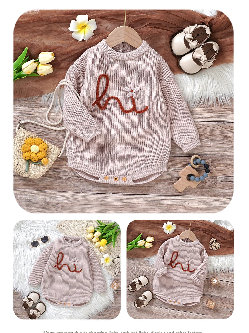 Infant Baby Girl Knitting Bodysuits Clothes 0-18m Spring Autumn Winter Newborn O Neck Long Sleeves Onesie Outfits Child Costumes