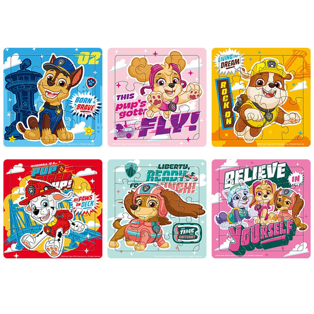 6pcs Paw Patrol Jigsaw Puzzle Games Baby Early Learning Educational Toy Kids Cartoon Cute Vehicle Puzzles Children Gift