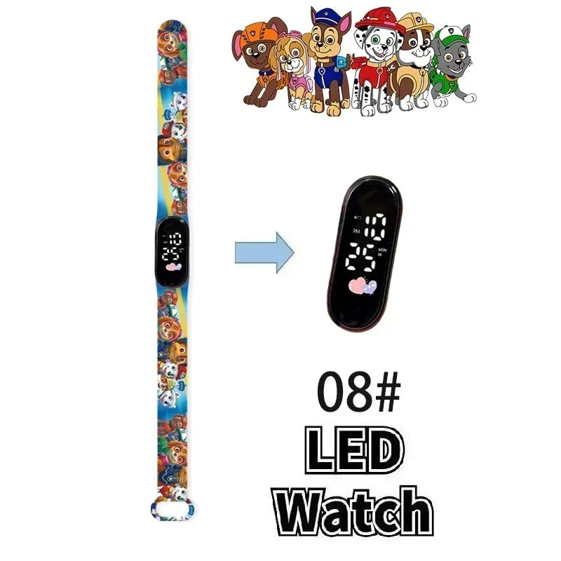 PAW PATROL Pokemon Anime Kawaii Pika Chuka Ibrabra Jingle Cat Pass Digital Waterproof LED boy girl Watch Kids Birthday Gift Toys