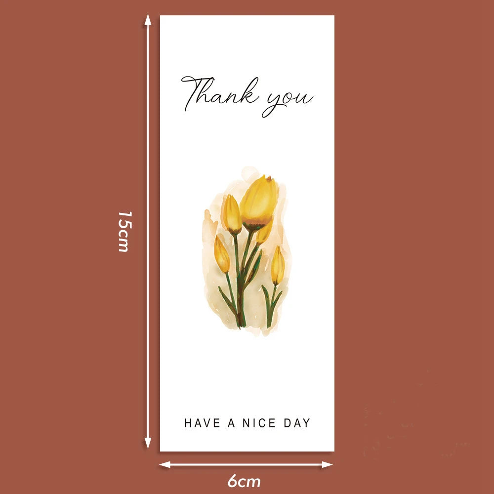50pcs Flower Thank You Stickers Seal Labels For Gift Or Commodity Decor Stickers Small Business Packaging Sealing Stickers
