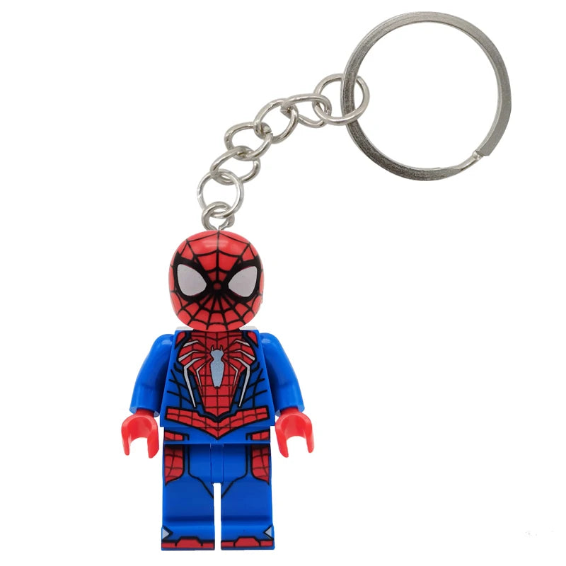 Marvel Spiderman Doll Universe Miles Gwen Cartoon Cute Building Blocks Assembled Toy Ornament Keychain School Bag Pendant Gift