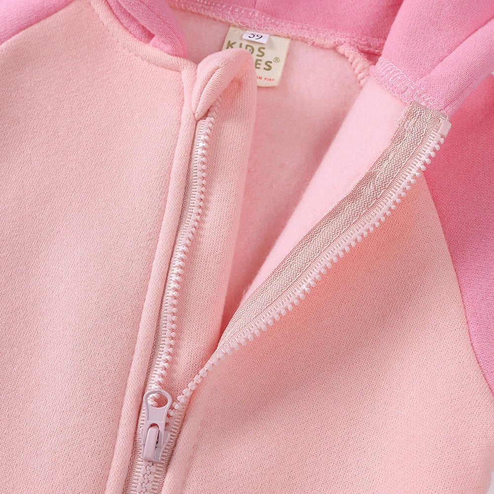 2025 Newborn Baby Romper Warm Clothes Winter Thicken Fleece Hooded Bear Onesie Toddler Boy Girl Jumpsuits Infant Pajamas