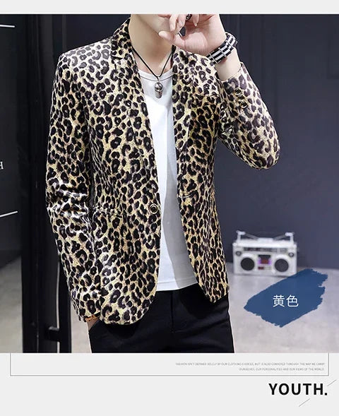 Blazer pour  hommes imprimer Léopard