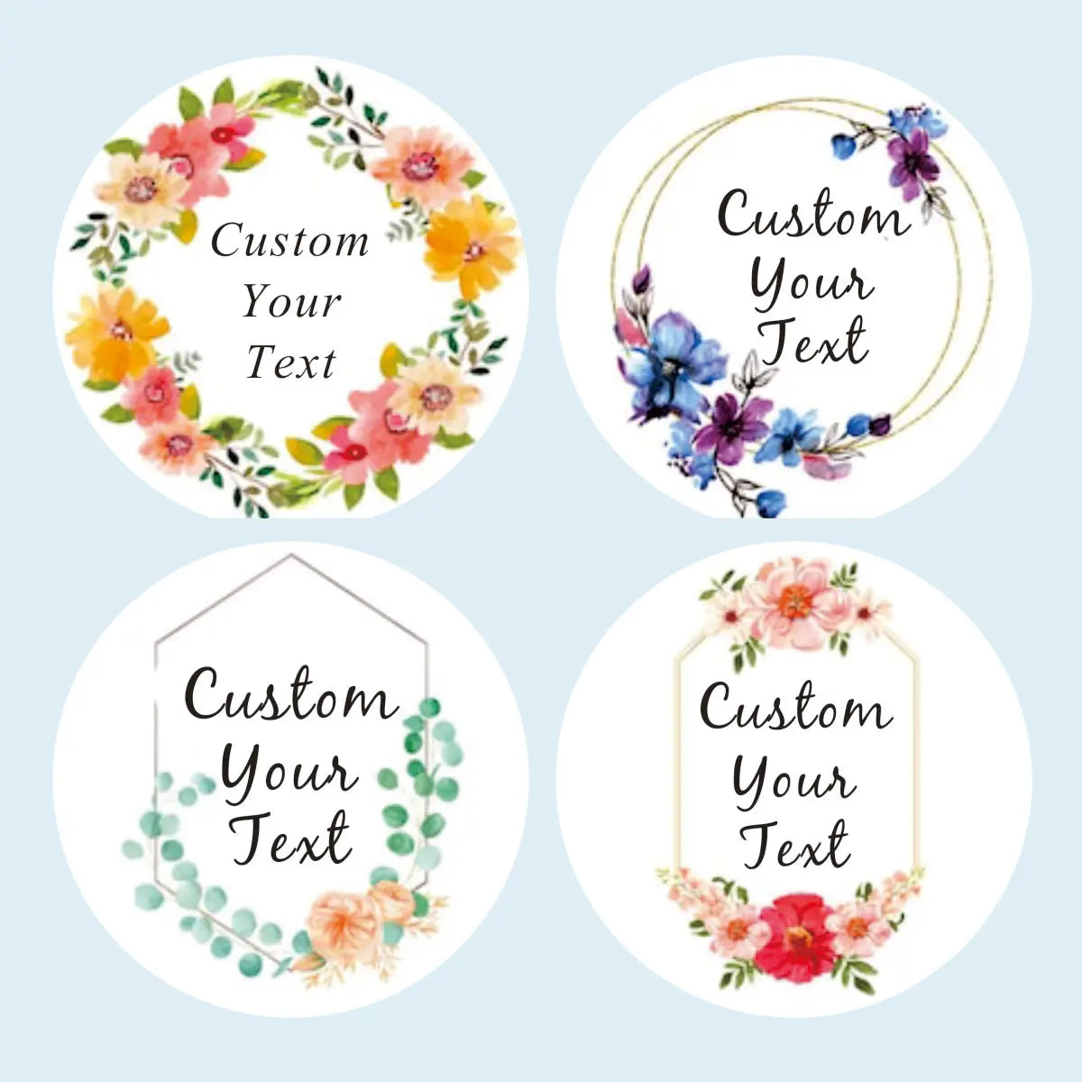 96 Pcs Personalized Round Circle Label Stickers Custom Name Date Thank You Stickers for Bridal Shower Party Favors