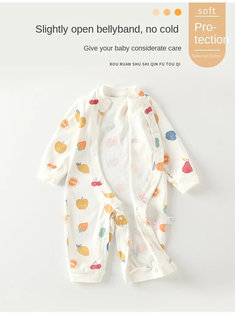 Newborn Baby Bottoming Climbing Clothes Autumn Pajamas Super Cute Baby Bodysuit Spring and Autumn