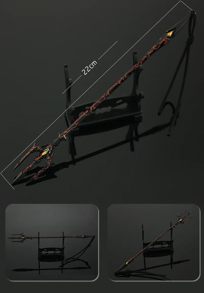 Douluo Continent Weapon Sword  Sea God trident Tang san Anime Weapons Keychain Katana Swords Samurai Weapon Model Gift Boys Toys