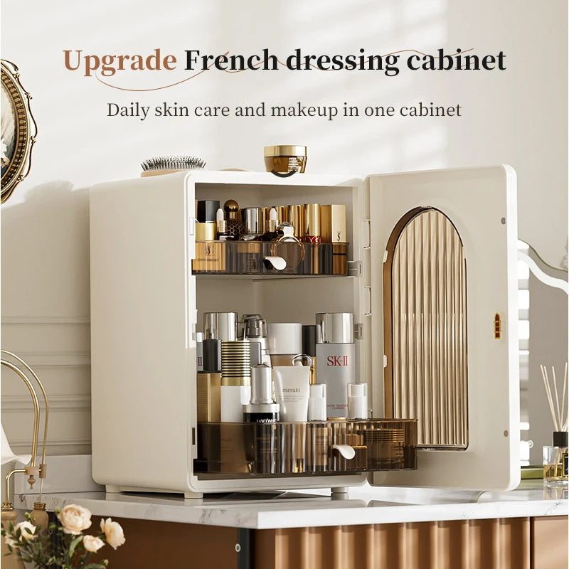 Desktop Cosmetic Storage Cabinet Large Capacity Drawer Makeup Organizer Box Luxury DustProof Perfume Lipstick Skincare Holder