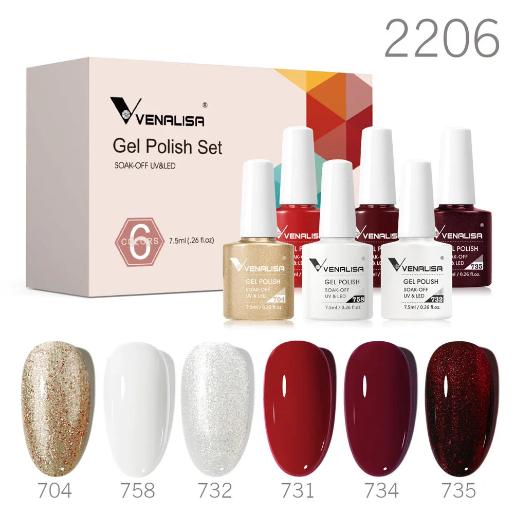 Kit de vernis à ongles en gel 6 couleurs