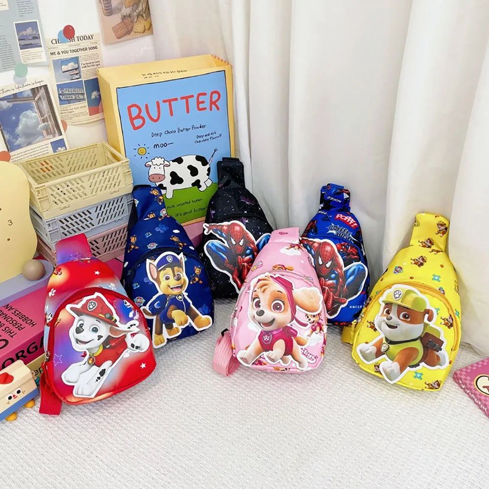 Paw Patrol Kawaii Children's Chest Bag Cute Cartoon Crossbody Bag Fashion Travel Satchel Portable Handbags Purse Backpacks Gifts