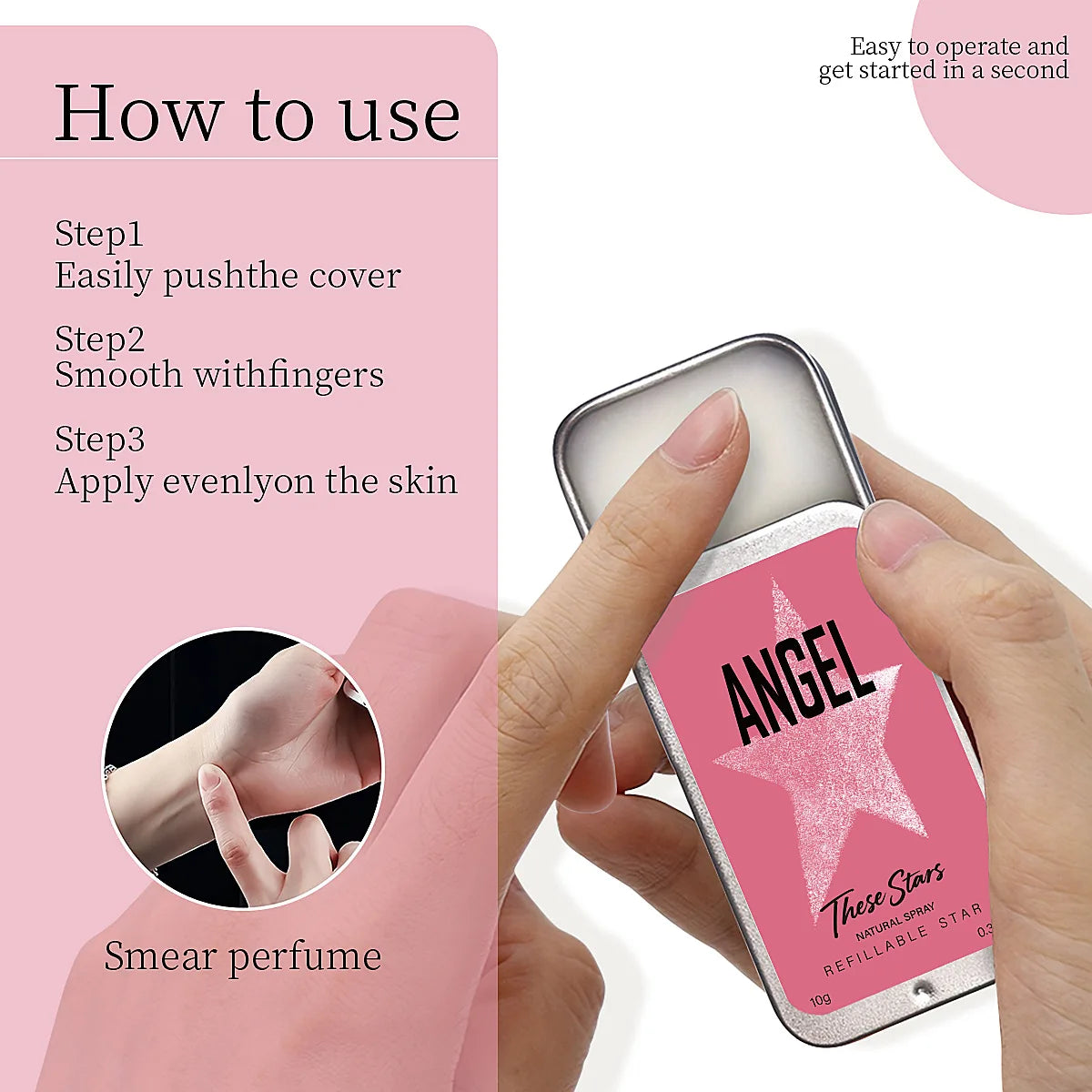 Parfum solide à la phéromone pour hommes et femmes Baume solide Lady Femme Parfum longue durée Parfum de fleurs fraîches Antisudorifiques