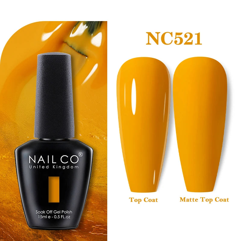 NAILCO Vernis Semi Permanent UV Gel Nail Polish Black White Color Nails Art Manicure TOP BASE Varnish Hybrid Nail Professionals