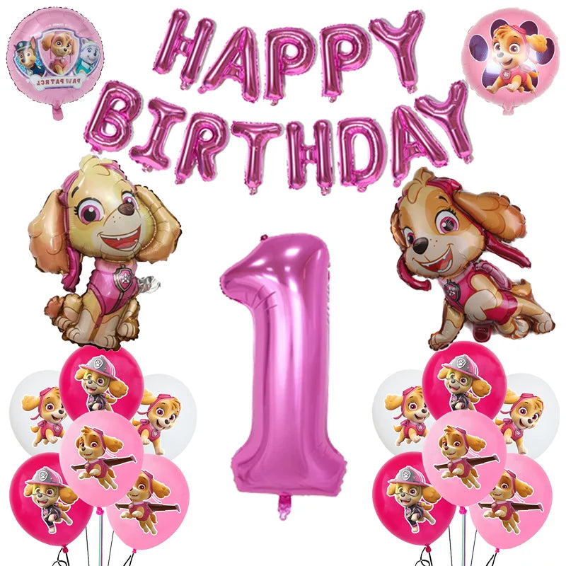 Paw Patrol Birthday Decorations Dogs Skye Disposable Tableware Party Package Tablecloth Kids Favor Childrens Party Supplies