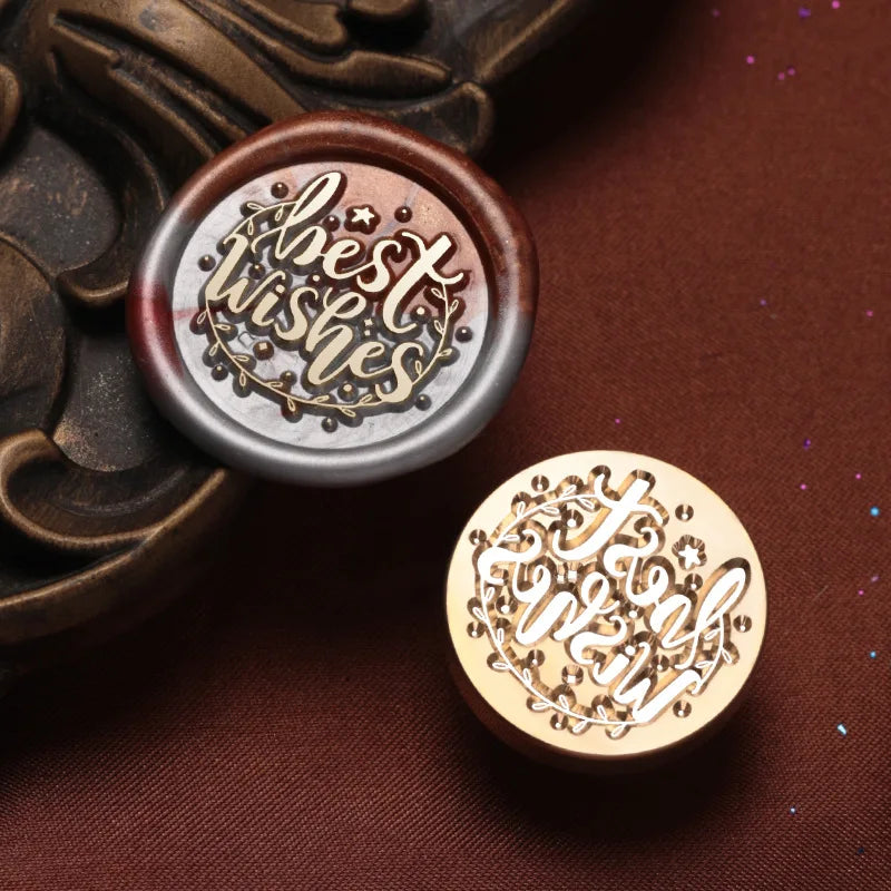 English Blessings Seal Head Wax Stamp Envelope Sealin Greeting Card Gifts Wedding Invitation,Thank You/Good Luck/Best Wishes