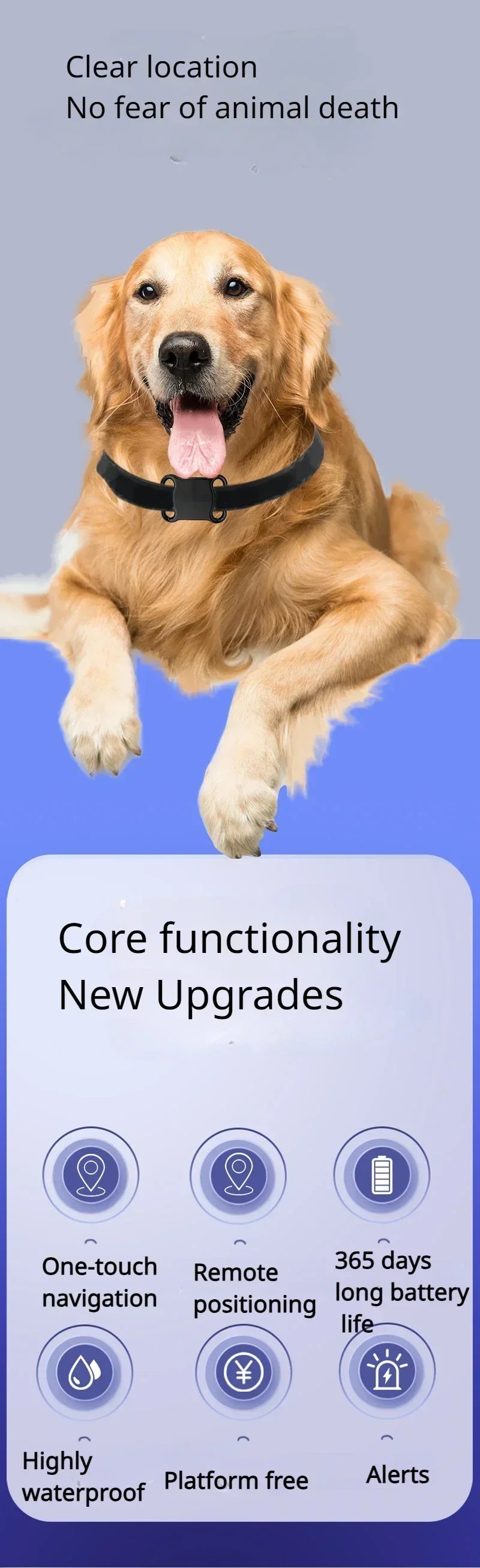 Waterproof Locator Mini GPS Tracker Blue-tooth Wireless Cat and Dog Tracker Smart Animal Finder Pet Positioning Tracker