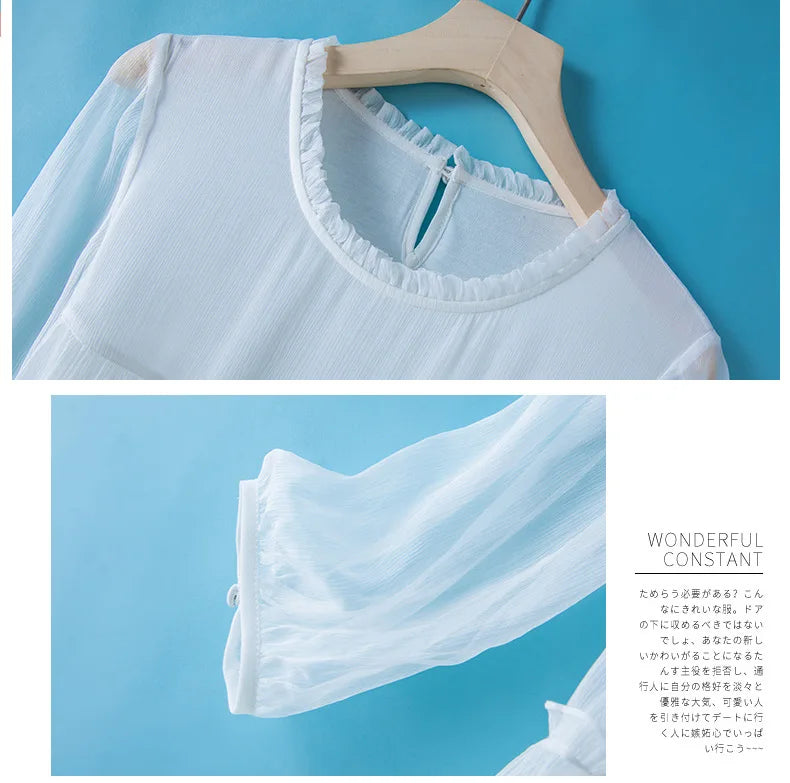 Winsleter, 100%Real Silk Elegant Dresses, Women Half Sleeve ONeck Ruched, Beach Vacation OL Dress, 2024 Summer Autumn D46910QM