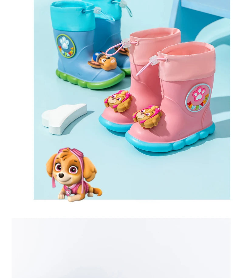 PAW PATROL Pvc Waterproof Rain Boots For Baby Boys And Girls Kid's Outdoor Comfortable Casual Shoes