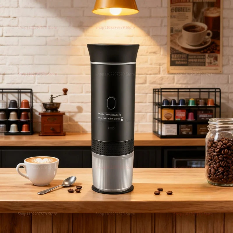Wireless Electric Portable Coffee Machine for Car & Home Camping Coffee Maker 3-in-1 Capsule Powder Travel Espresso Machine