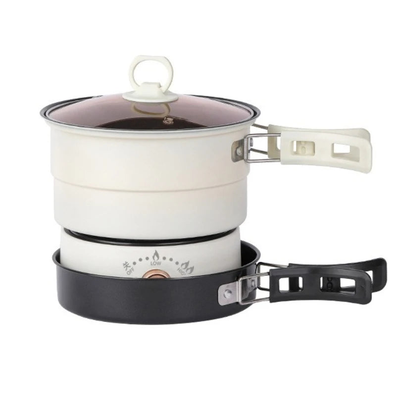 110V/220V Electric Cooker Portable Cooking Pot Foldable Hotpot 1.6L Multi cookers Split Type Rice Cooker Frying Pan Home Travel