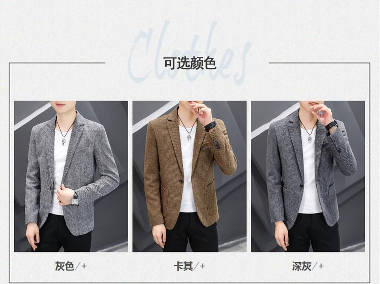 Nouveau Blazer pour homme mode Gentleman slim laine