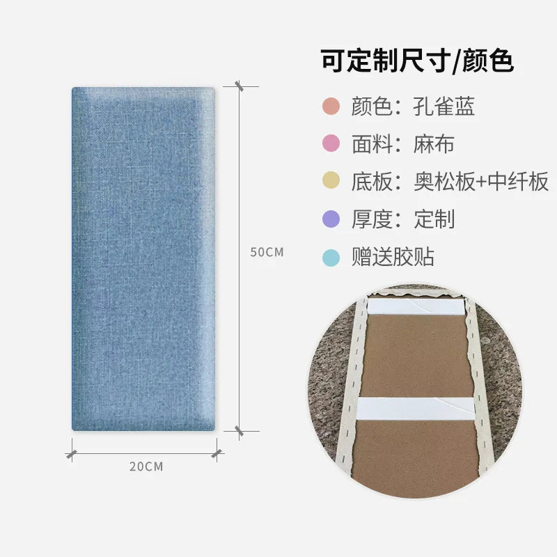 Têtes de lit de chambre à coucher, sac souple en lin, hôtel, club-house, fond mural, sac souple, coussin Tatami, meubles de maison auto-adhésifs