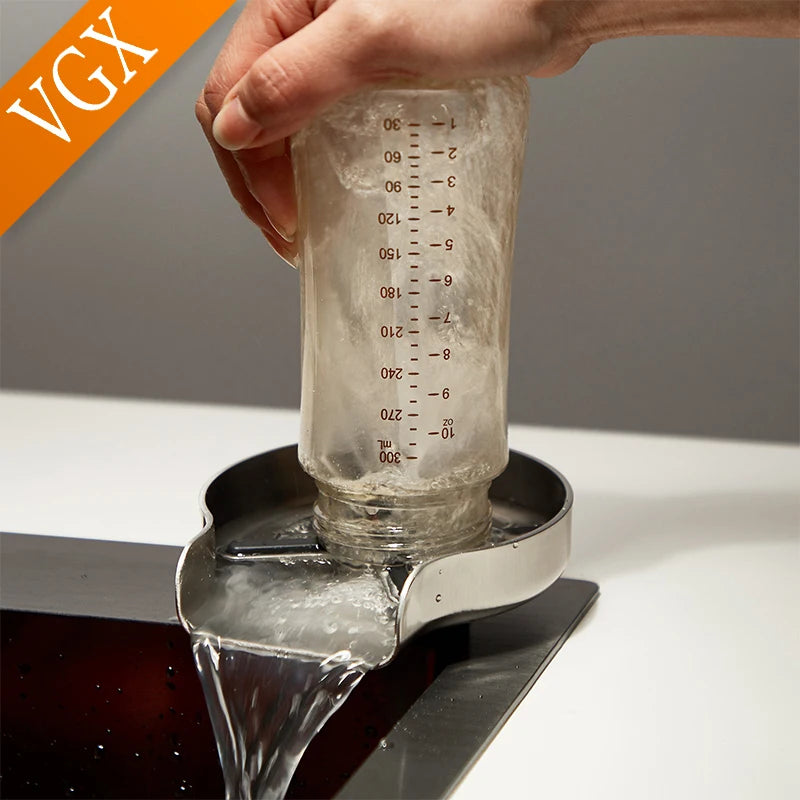 VGX Automatic Cup Washer Rinser Glass Cup Washer Bar Beer Milk Tea Cup Cleaner Faucet Stainless Steel 304 Kitchen Accessories