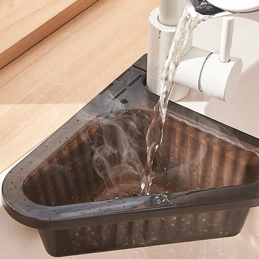 Kitchen Triangle Drain Basket Sink Retractable Rack Punch-free Vegetable Basin Sink Filter Storage Basket Kitchen Accessories