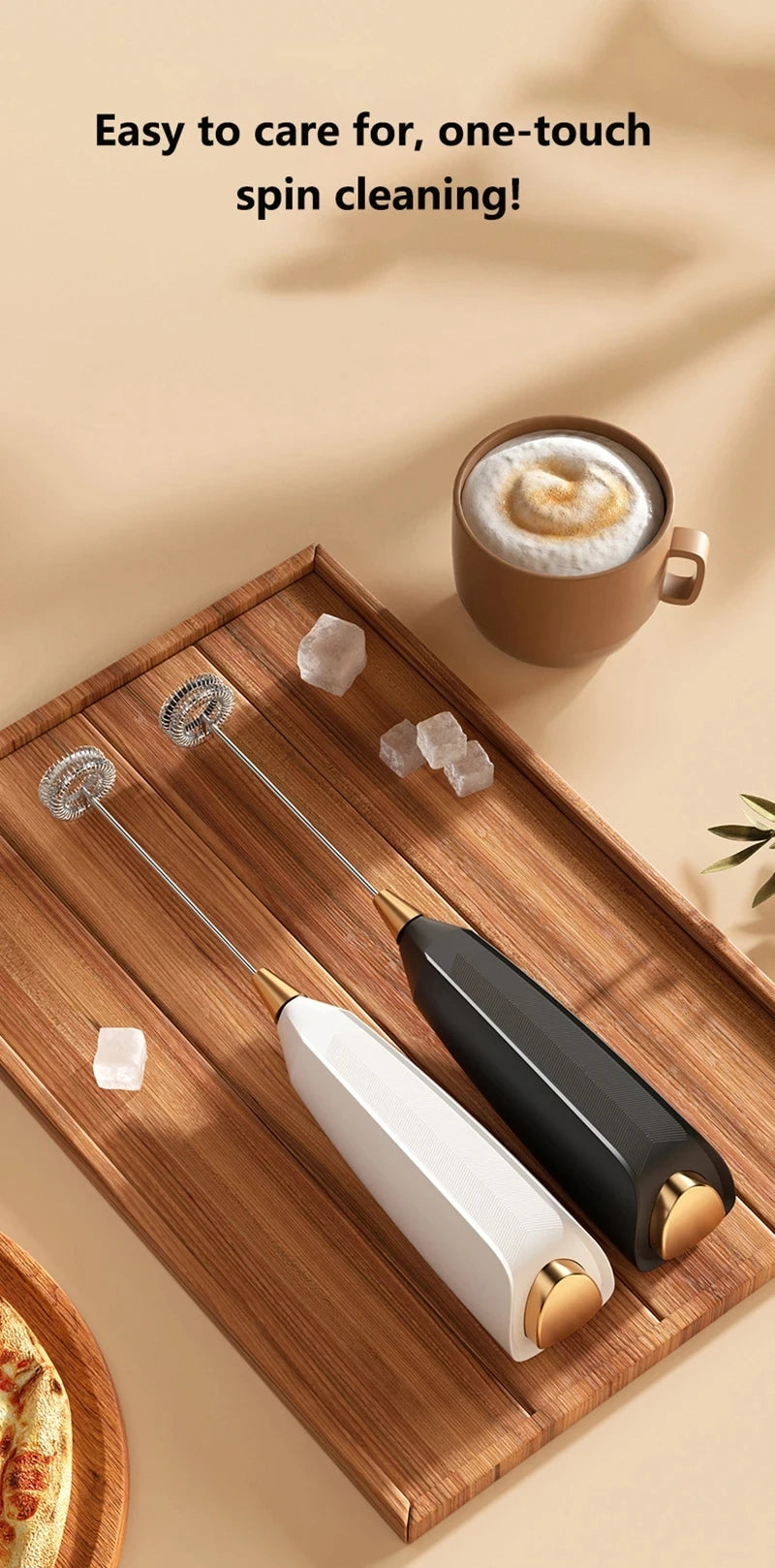 Xiaomi Wireless Electric Milk Frother Handheld Coffee Foam Maker for Latte Cappuccino Rechargeable Food Safe Fast Cream Frothing