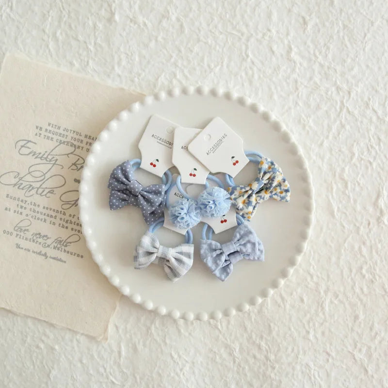 Elastic Hair Bow for Children, Children's Headwear, Hair Accessories for Girls, Cute Hair ties, Lovely Hair Rope, 10Pcs per Lot