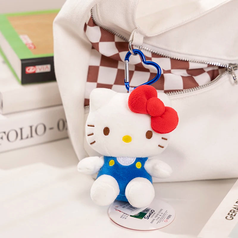Genuine Sanrio Hello Kitty Cute Girl Keychain Car School bag Pendant Kids Plush Toys Keyring Plushier Birthday Thanksgiving Gift