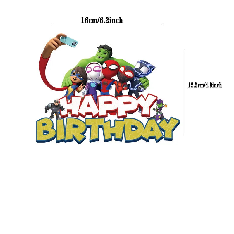Spidey And His Amazing Friends Birthday Decoration Cake Topper Party Favor for Kids Boys Baby Shower Party Supplies