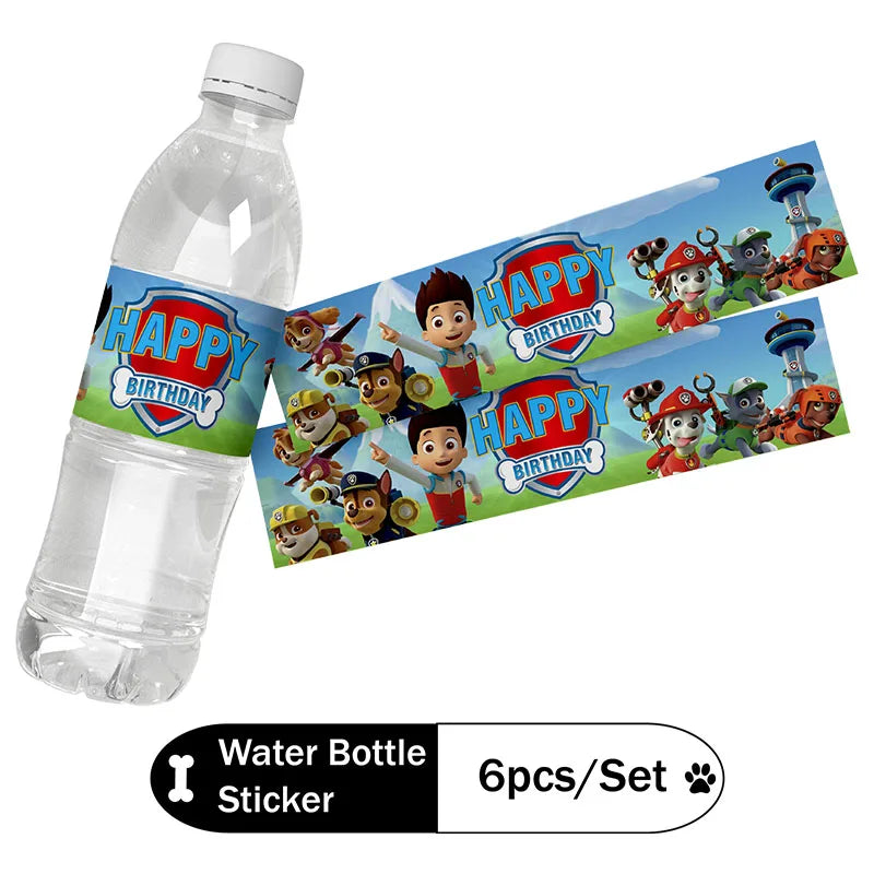 Paw Patrol Birthday Party Decoration Supplies Cartoon Dog PAW Patrol Sky Blue tablecloth napkin sticker balloon Party supplies