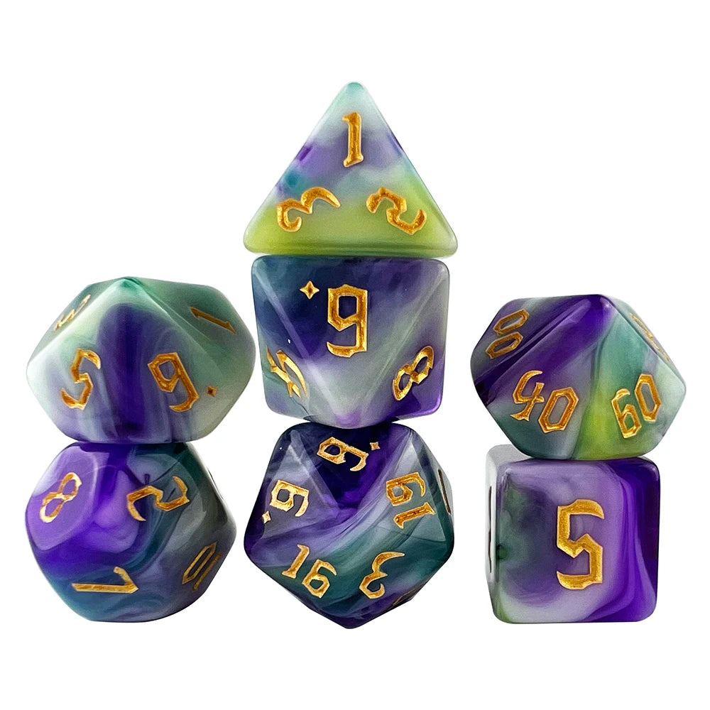 Polyhedral Multi-Color Game Dice 7pcs/set for DNDGame Dungeon Dragons Table Board Roll Playing Games