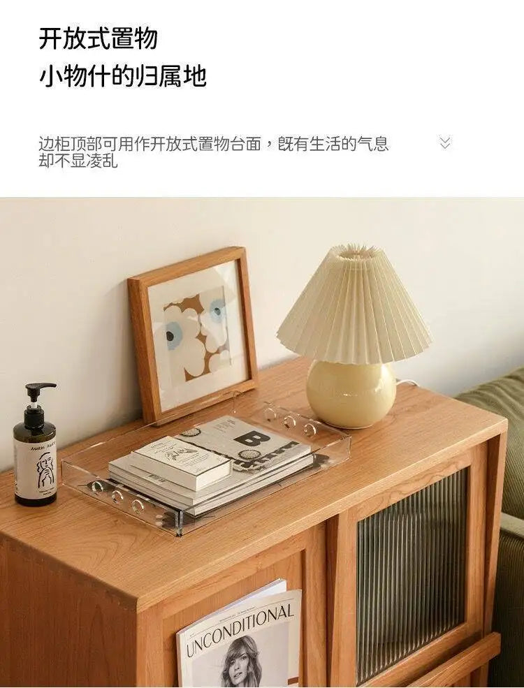 Buffet de Style japonais, armoire de rangement en bois massif, vitrine nordique pour salon, petit canapé