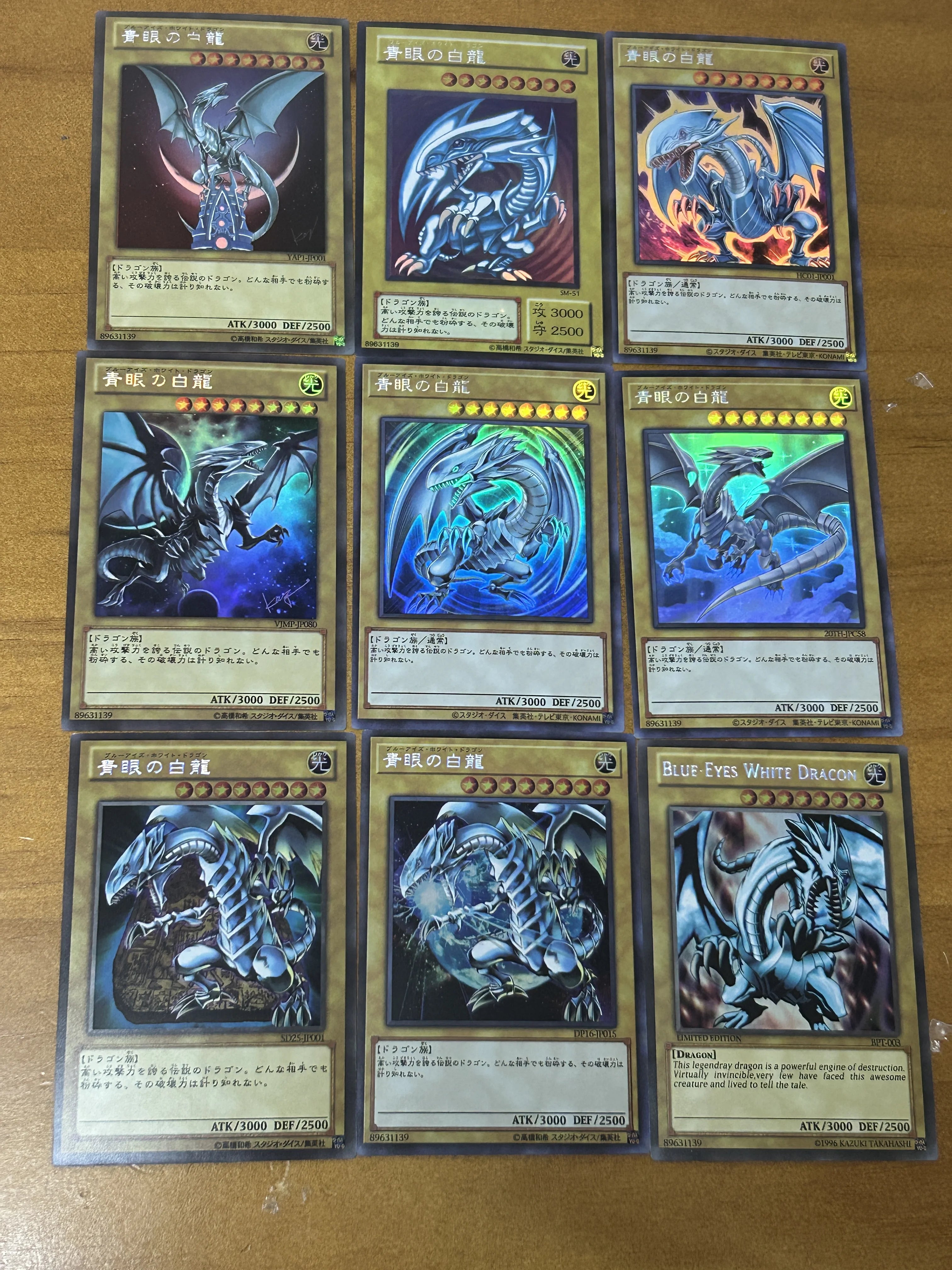Anime Yu-Gi-Oh DIY ACG Blue Eyes White Dragon Boys Duel Contest Game Toys Card Sets Collectible Cards Christmas Birthday Gifts