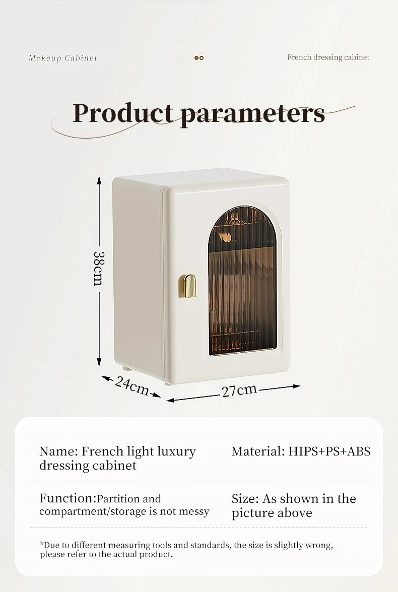 Desktop Cosmetic Storage Cabinet Large Capacity Drawer Makeup Organizer Box Luxury DustProof Perfume Lipstick Skincare Holder