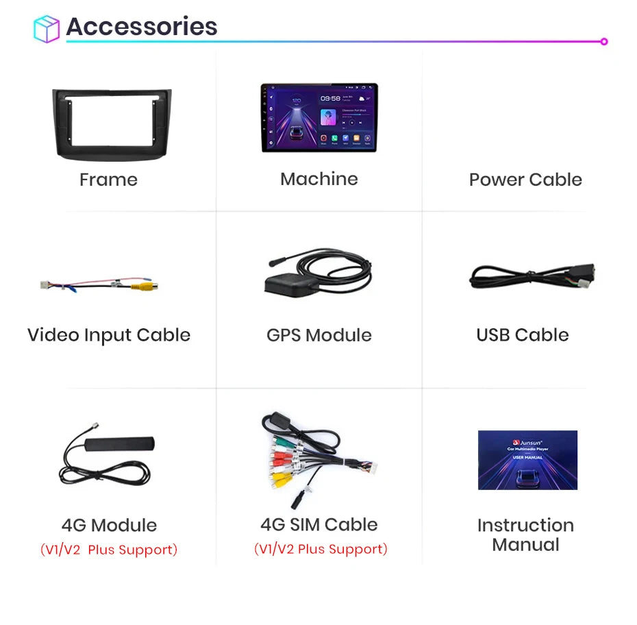 Junsunun CarPlay Android Auto Car Radio for Mercedes-Benz Vito 2 W639 Viano 2 2003-2015 GPS Intelligent Systems Stereo Multimedia