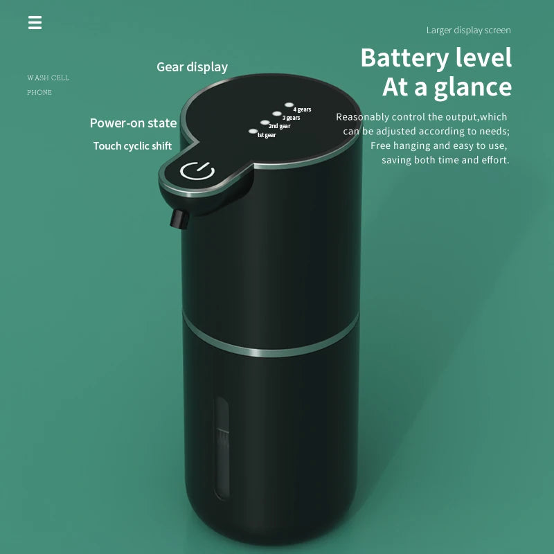 380ML Desktop Wall-Mounted Light Display 4-Levels Adjustable Electric Infrared Automatic Sensor Kitchen Bathroom Soap Dispenser