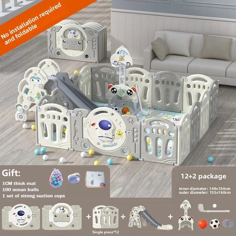 Baby Playpen with basketball hoop Baby playground activities for baby corral for baby Park Safety Fence Baby cot children's playground for baby children's parks ,Collapsible baby playard Large Baby Playard for babies and todd