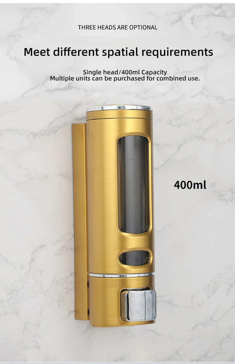 Lamgool Single/double Soap Dispenser Wall-Mount Shower Bath Shampoo Dispenser Liquid Soap Container Bathroom Accessories