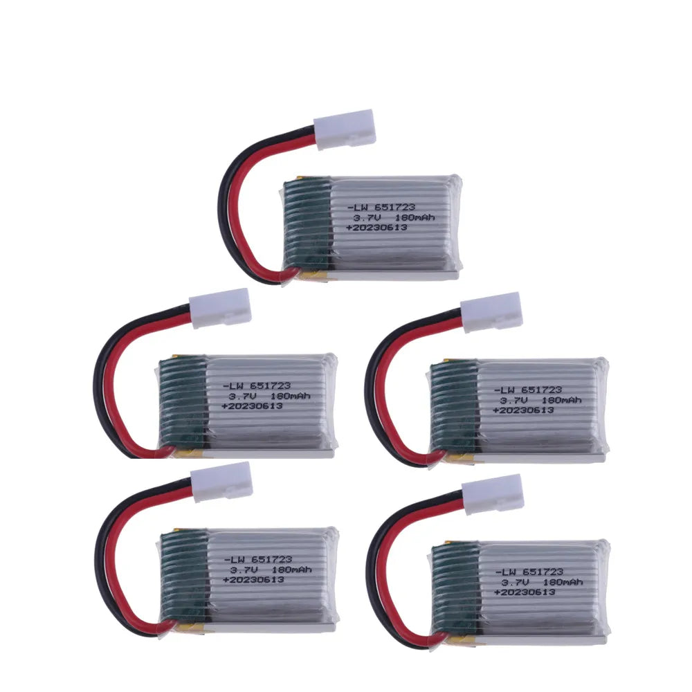 For JJRC H8 Mini 3.7v 180mah Lipo Battery For H2 H48 U207 RC Quadcopter Spare parts 651723 3.7v Battery for RC Helicopter Toys