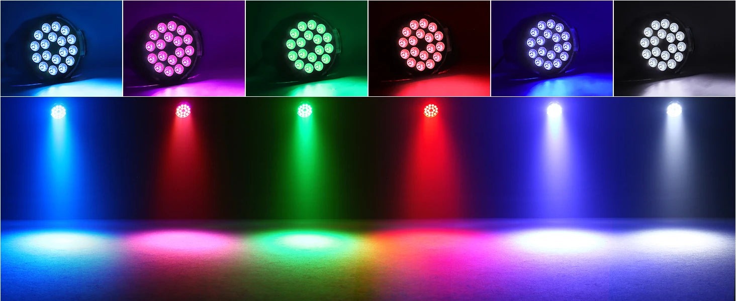 U'King 4PCS 200W 18 LED Par Light 4in1 18x8W RGBW Stage Light DMX 512 Control 4/8CH Flat Lighting Christmas DJ Party Disco Lamp