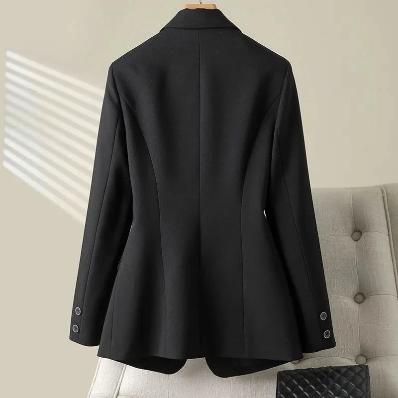 Women's Blazer Coat 2024 Spring Autumn Loose Occupation Ladies Outerwear Versatile Design Sense Fashion Female Suit Jacket