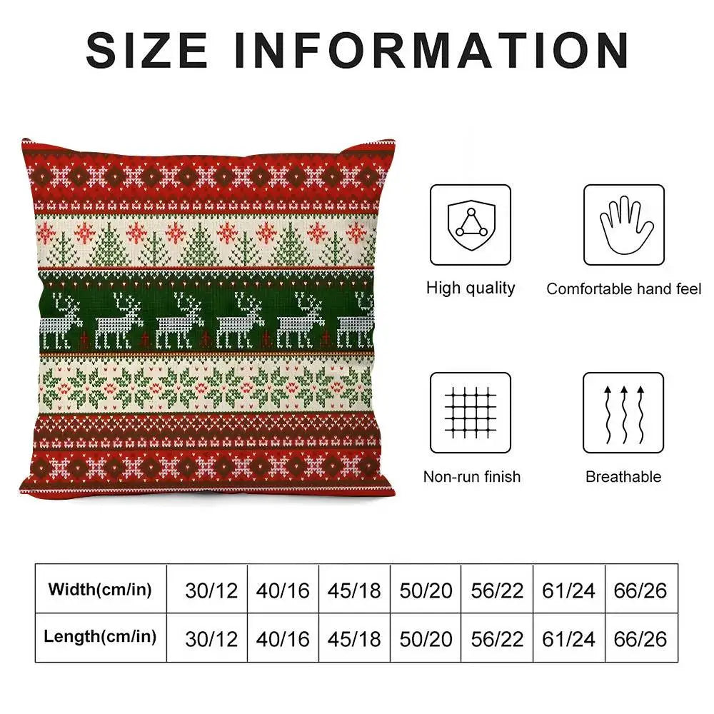 Christmas Plaid Pillow Case Sofa Living Room Bedroom Double-sided Printing Square Cushion Nap Time Pillow Case